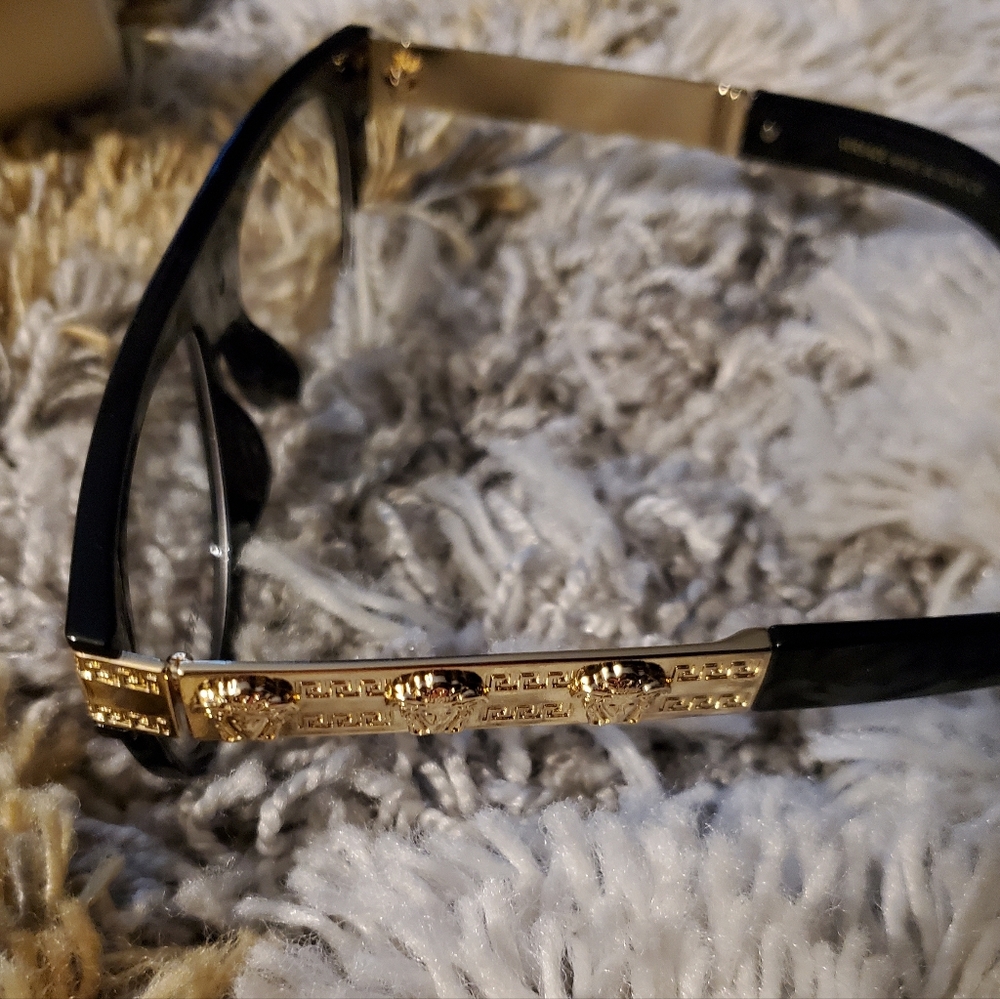 Versace Black Frames with Gold Medusa Accent - Picture 4 of 7